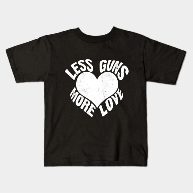 Less Guns - More Love, Vintage\Retro Design Kids T-Shirt by VintageArtwork